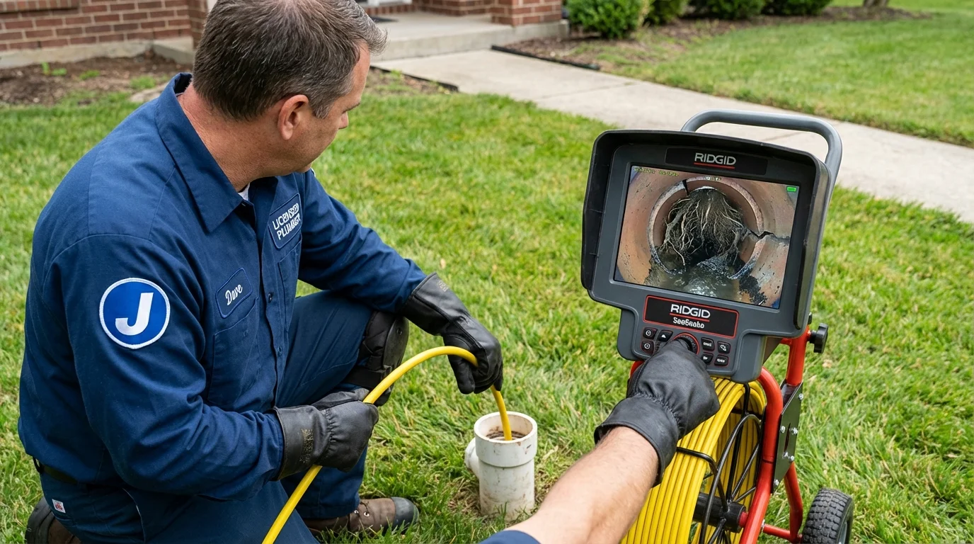 Sewer camera inspection being performed by Johns Plumbing LLC in Antrim