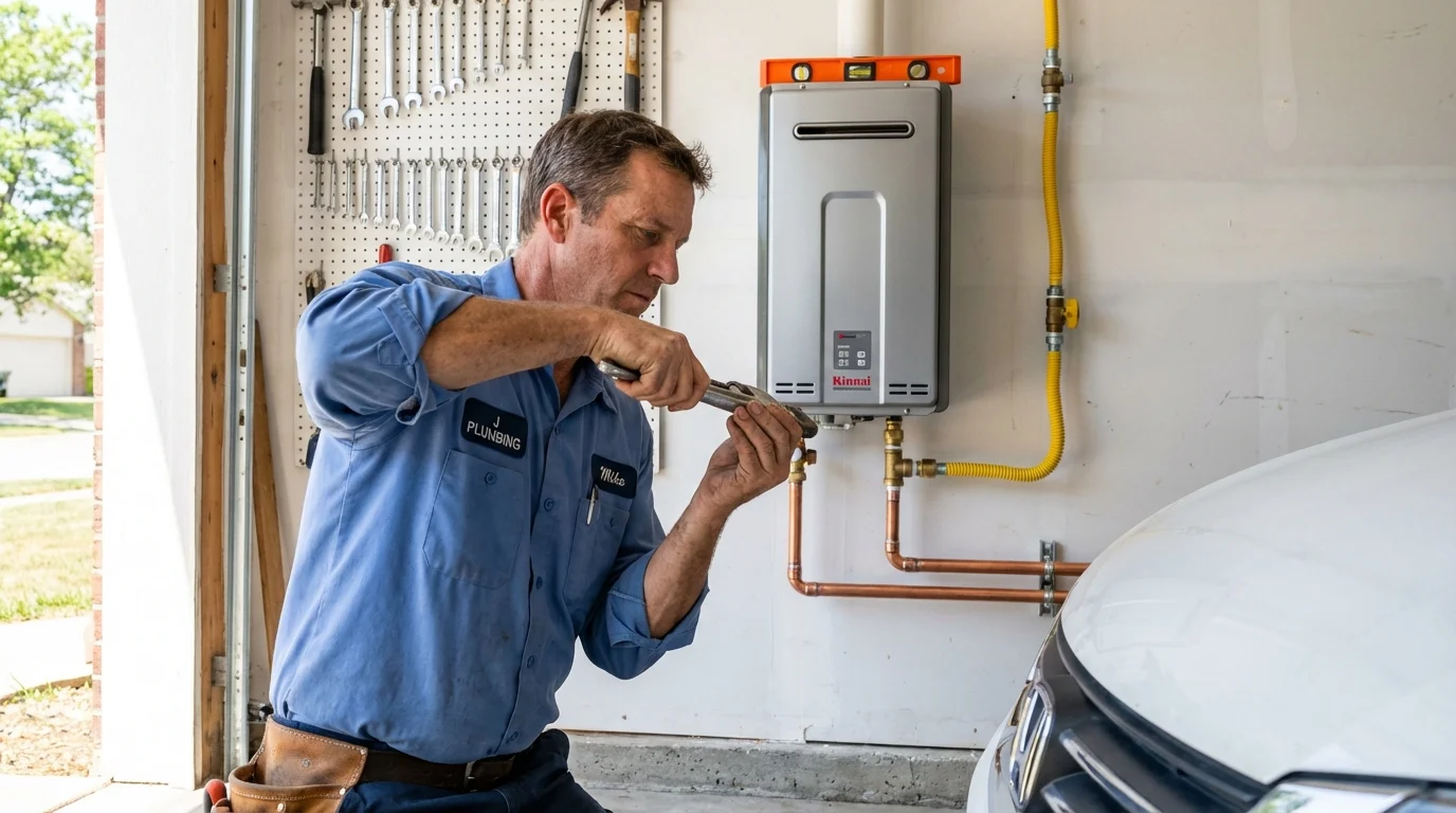 Tankless water heater installation by a Johns Plumbing LLC plumber in Antrim